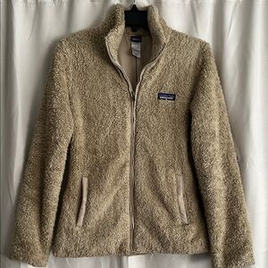 Patagonia Women Los Gatos Sherpa Fuzzy‎ Tan Brown Full Zip Jacket Small